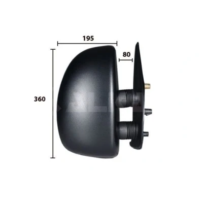 Imagem de espelho retrovisor Alkar 9255961 à direita manual com grande angular, Braço do curto, convexo para veículo volante esquerda