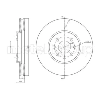 Imagem de METELLI Disco de travão OPEL: Combo C Van / Carrinha, Corsa Van, Meriva A 280,0mm 25,0mm 4 60,0mm ventilado pintado 23 0800C 569006,93175376