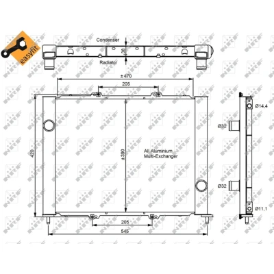 Imagem de NRF EASY FIT 35887 Condensador com retentor 14,4 11,1 Alumínio 470 RENAULT: CLIO 2, 2 Kasten