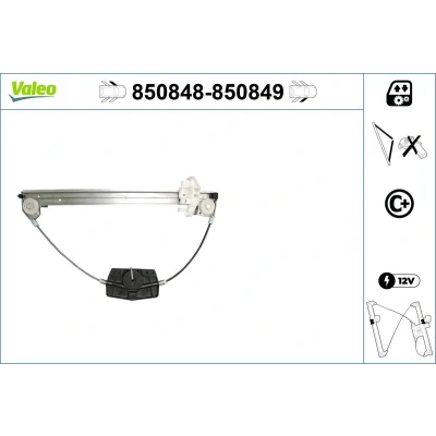 Imagem de Valeo Elevador de vidro à frente, lado esquerdo elétrico sem motor com função conforto 850848 PEUGEOT: 406 Carrinha