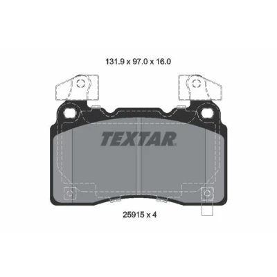 Imagem de TEXTAR 2591503 Jogo de pastilhas para travão disco com avisador sonoro desgaste pesos equilíbrio CADILLAC: CTS III Sedan, TESLA: Model S