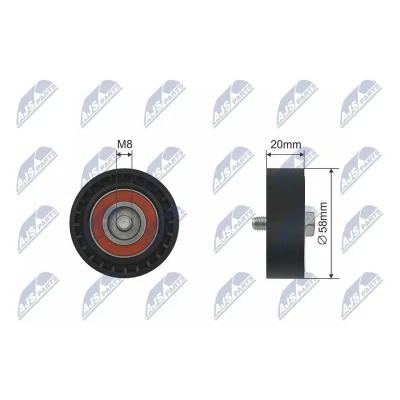 Imagem de NTY RNK AU 037 Polia de desvio/de guia, correia trapezoidal 58mm