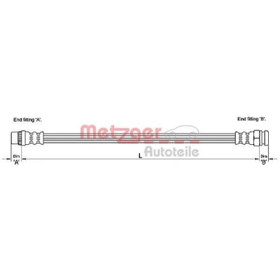 Imagem de METZGER 4110228 Mangueira de Travão 216 CITROËN: C4 Picasso 1