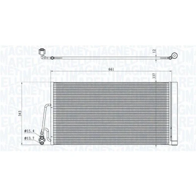 Imagem de MAGNETI MARELLI 350203861000 Condensador com secador 645x337x12 337 645 12 MINI: Hatchback