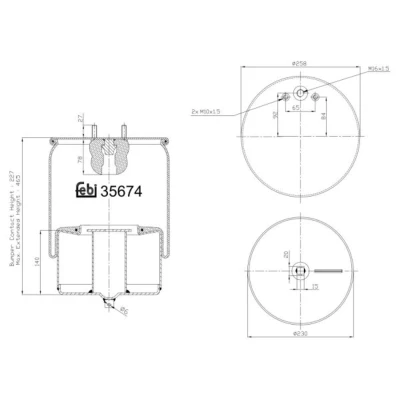 Imagem de FEBI BILSTEIN 35674 Fole, suspensão pneumática