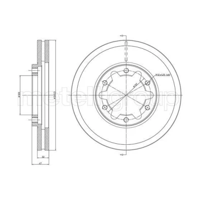 Imagem de METELLI Disco de travão NISSAN: Patrol GR 5 SUV, 305,5mm 32,0mm 6 109,0mm ventilado 23 1175 40206VB000,40206VB001 Discos