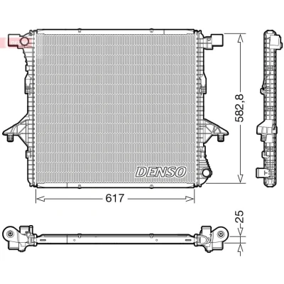 Imagem de DENSO DRM32052 Radiador, arrefecimento do motor 617mm 611mm 25mm