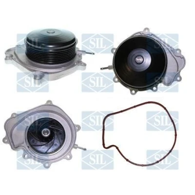 Imagem de Saleri SIL PA1525V Bomba de água com polia para correia trapezoidal estriada juntas comutável mecânico Plástico Cárter monobloco