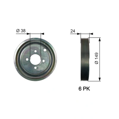 Imagem de GATES TVD1099 Polia da Cambota 149 sem acessórios FleetRunner Micro V Stretch Fit PEUGEOT: 406 Carrinha, Sedan, CITROËN: C5 I Hatchback