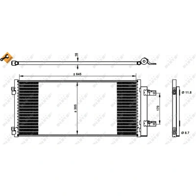 Imagem de NRF EASY FIT 350338 Condensador com juntas secador 11,8 8,7 Alumínio 645 OPEL: Astra K Sports Tourer