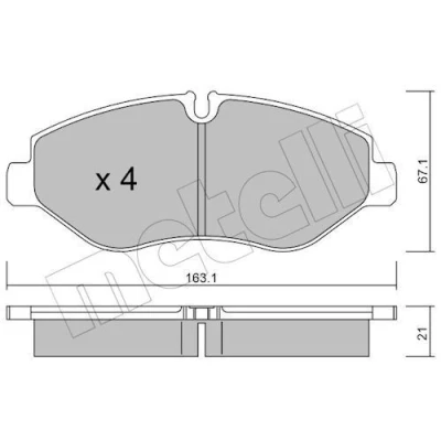 Imagem de METELLI 22 0671 1 Jogo de pastilhas para travão disco preparado indicador aviso desgaste IVECO: DAILY 6 Pritsche/Fahrgestell, 4