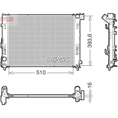 Imagem de DENSO DRM46103 Radiador, arrefecimento do motor 510mm 394mm 16mm RENAULT: Clio V Hatchback