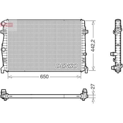 Imagem de DENSO DRM32058 Radiador, arrefecimento do motor 650mm 442mm 27mm SEAT: IBIZA 5, SKODA: Kamiq, VOLKSWAGEN: T Cross