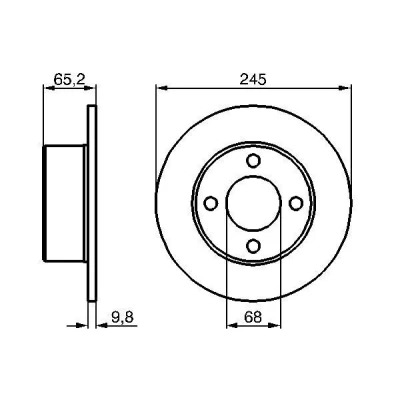 Imagem de BOSCH Disco de travão 244,8mm 10mm 4 108mm cheio oleado 0 986 478 073 443615601E Discos
