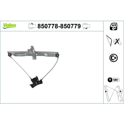 Imagem de Valeo Elevador de vidro à frente, lado esquerdo elétrico sem motor com função conforto 850778 PEUGEOT: 407 SW, Sedan