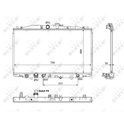 Imagem de NRF 53393 Radiador, arrefecimento do motor Alumínio 718 400 16 Aletas de refrigeração soldadas HONDA: Accord 7 Limousine