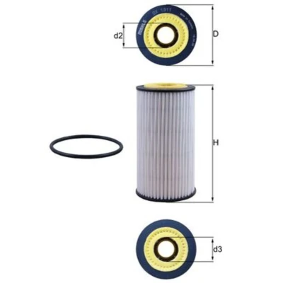 Imagem de MAHLE ORIGINAL OX 1311D Filtro de óleo Cartucho filtrante AUDI: A4 B9 Avant, Sedan, A5 Sportback