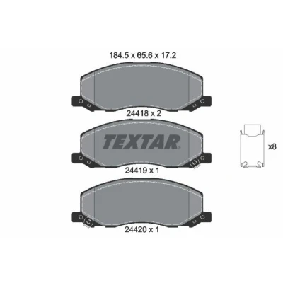 Imagem de TEXTAR 2441801 Jogo de pastilhas para travão disco com avisador sonoro desgaste OPEL: Insignia A Sports Tourer, Sedan