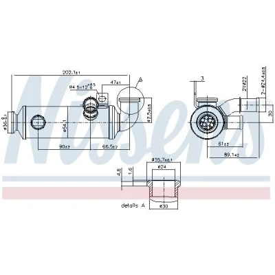 Imagem de NISSENS 989274 Radiador EGR sem &#039;bypass&#039; de vácuo