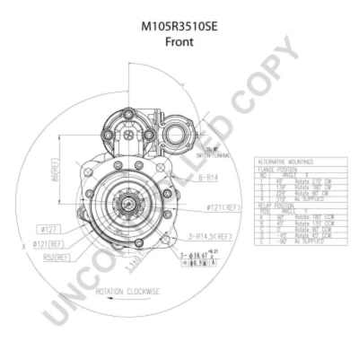 Imagem de PRESTOLITE ELECTRIC M105R3510SE Motor de arranque 24V 7,5kW 10 com borne 50(Jet), B+, B 89mm