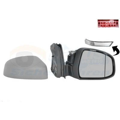 Imagem de Espelho retrovisor Van Wezel 1945808 à direita com subcapa completo, não esférico, para regulação eléctrica dos espelhos, aquecível, senso