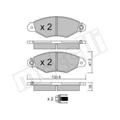 Imagem de METELLI 22 0253 0 Jogo de pastilhas para travão disco preparado indicador aviso desgaste RENAULT: Kangoo I Express,