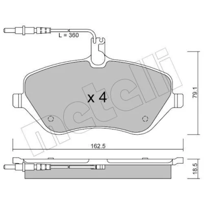 Imagem de METELLI 22 0601 0 Jogo de pastilhas para travão disco incl. contacto aviso desgaste PEUGEOT: 407 SW, Sedan, 607 Sedan