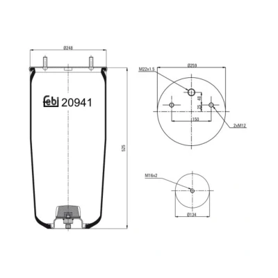 Imagem de FEBI BILSTEIN 20941 Fole, suspensão pneumática