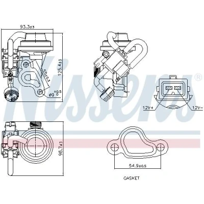 Imagem de NISSENS 98344 Válvula EGR sem radiador da recirculação dos gases de escape MERCEDES BENZ: Classe E Sedan, C T modell, CLK Coupe