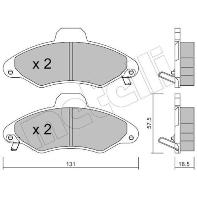 Imagem de METELLI 22 0071 1 Jogo de pastilhas para travão disco com avisador sonoro desgaste FORD: ESCORT 6, Classic Hatchback, 7
