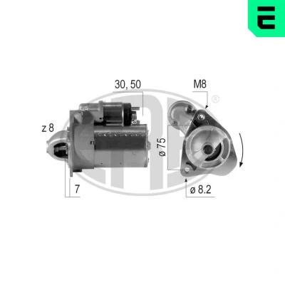 Imagem de ERA 220386A Motor de arranque 12 0,8 8 CHEVROLET: Aveo / Kalos Sedan, Spark, DAEWOO: Matiz I Hatchback