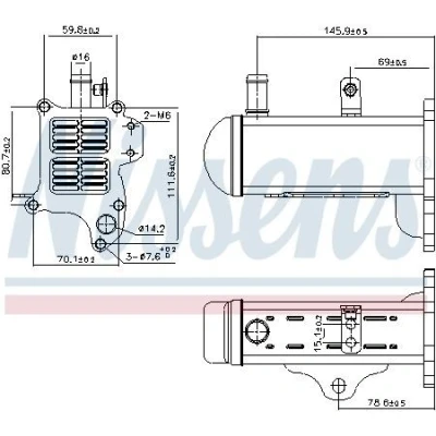 Imagem de NISSENS 989425 Radiador EGR sem &#039;bypass&#039; de vácuo