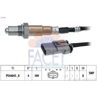 Imagem de FACET 10.8349 Sonda lambda com aquecimento, plana, Rosca pré lubrificada 4 OPEL: Insignia B Sports Tourer, Corsa E Hatchback