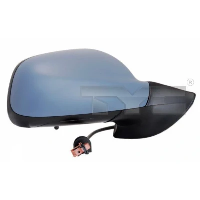Imagem de Espelho retrovisor Tyc 326 0091 à direita com subcapa convexo, aquecível, tom azul, dobrável electricamente, sensor de temeperatura, para regulaçã
