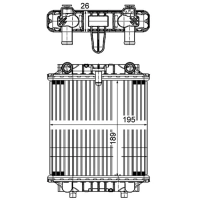 Imagem de MAHLE ORIGINAL CR 1202 000P Radiador, arrefecimento do motor 195 189 26 Aletas de refrigeração soldadas