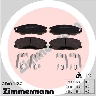 Imagem de ZIMMERMANN 23569.170.2 Jogo de pastilhas para travão disco com avisador sonoro desgaste A imagem corresponde ao volume fornecimento, mola