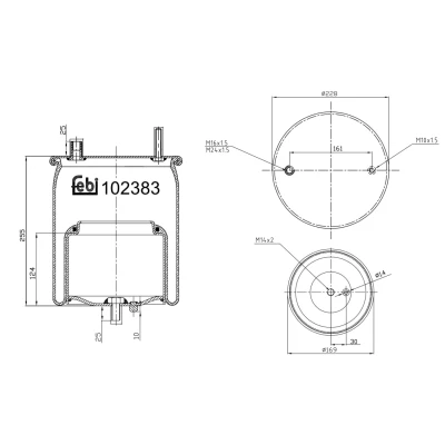 Imagem de FEBI BILSTEIN 102383 Fole, suspensão pneumática