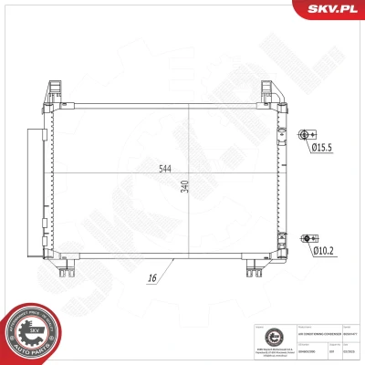 Imagem de ESEN SKV 86SKV477 Condensador com secador Alumínio 544mm