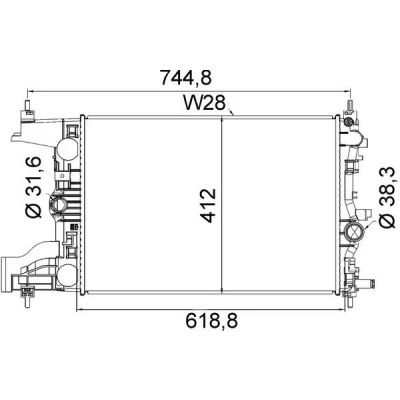Imagem de MAHLE ORIGINAL CR 2116 000S Radiador, arrefecimento do motor 580 382 18 Aletas de refrigeração soldadas