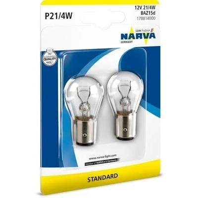 Imagem de NARVA 178814000 Lâmpada P21/4W 12V 21/4W VOLKSWAGEN: Polo IV Hatchback, Passat B5 GP Sedan, Variant, SKODA: Octavia II Hatchback