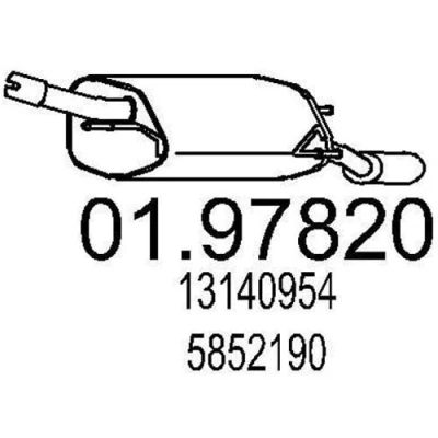 Imagem de MTS 01.97820 Panela de escape traseira 730 OPEL: Corsa C Hatchback