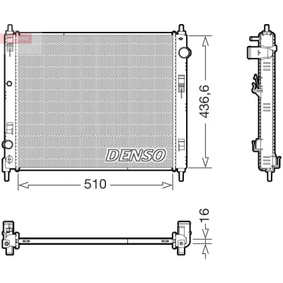 Imagem de DENSO DRM46078 Radiador, arrefecimento do motor 510mm 436mm 16mm NISSAN: Juke, Pulsar Hatchback
