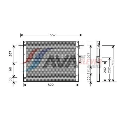 Imagem de AVA COOLING SYSTEMS AU5075 Condensador com enchimento de azoto sem secador 14,2mm 11,1mm Alumínio 545mm R134a, R1234yf
