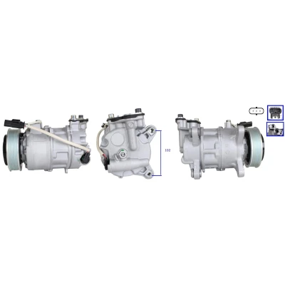 Imagem de DRI 700511052 Compressor PAG 46 YF R134a, R1234yf com juntas MINI: Hatchback
