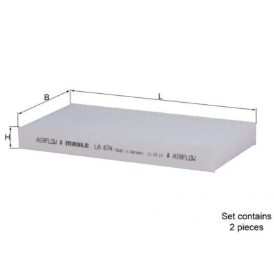 Imagem de MAHLE ORIGINAL LA 674/S Filtro, ar do habitáculo Filtro de partículas 181,0 91 20,0 JEEP: GRAND CHEROKEE 3