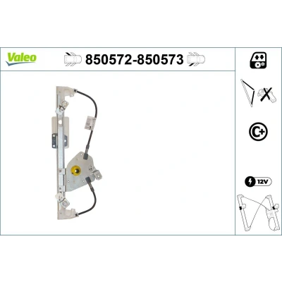 Imagem de Valeo Elevador de vidro traseira esquerda elétrico sem motor com função conforto 850572 FORD: Focus Mk1 Hatchback, Carrinha