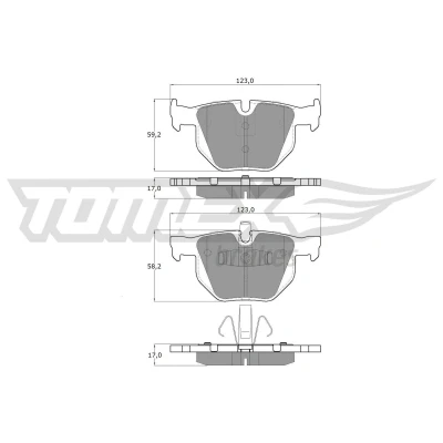 Imagem de TOMEX brakes TX 15 14 Jogo de pastilhas para travão disco Eixo traseiro preparado indicador aviso desgaste BMW: 3 Touring, Sedan