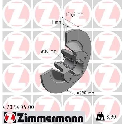 Imagem de ZIMMERMANN 470.5404.00 Disco de travão RENAULT: MEGANE 3 Coupe