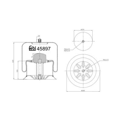 Imagem de FEBI BILSTEIN 45897 Fole, suspensão pneumática