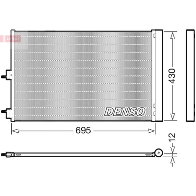 Imagem de DENSO DCN17061 Condensador com secador R 134a MERCEDES BENZ: Classe A
